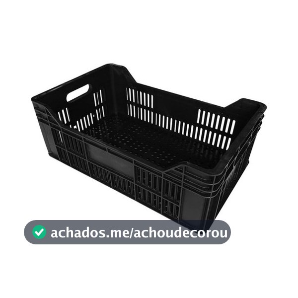 4 Caixa Mercado Plástica Reforçada Hortifruti Vazada Frutas Verduras Legumes Grande