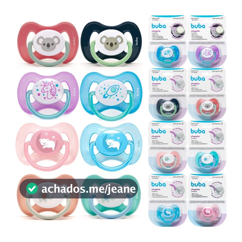 Chupeta Buba Tamanho 2 Comfort Utra Soft Infantil +6 meses (Variações de cores variadas)