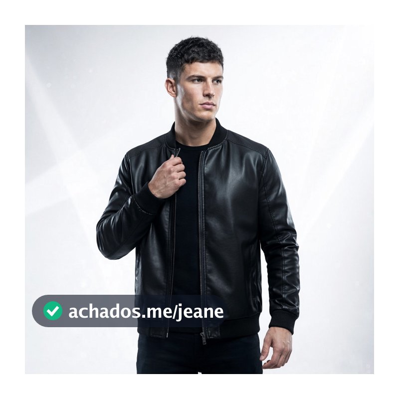 Jaqueta Masculina Frio Courino Casaco Agasalho Slim Fit Resistente Impermeável Preta com Ziper