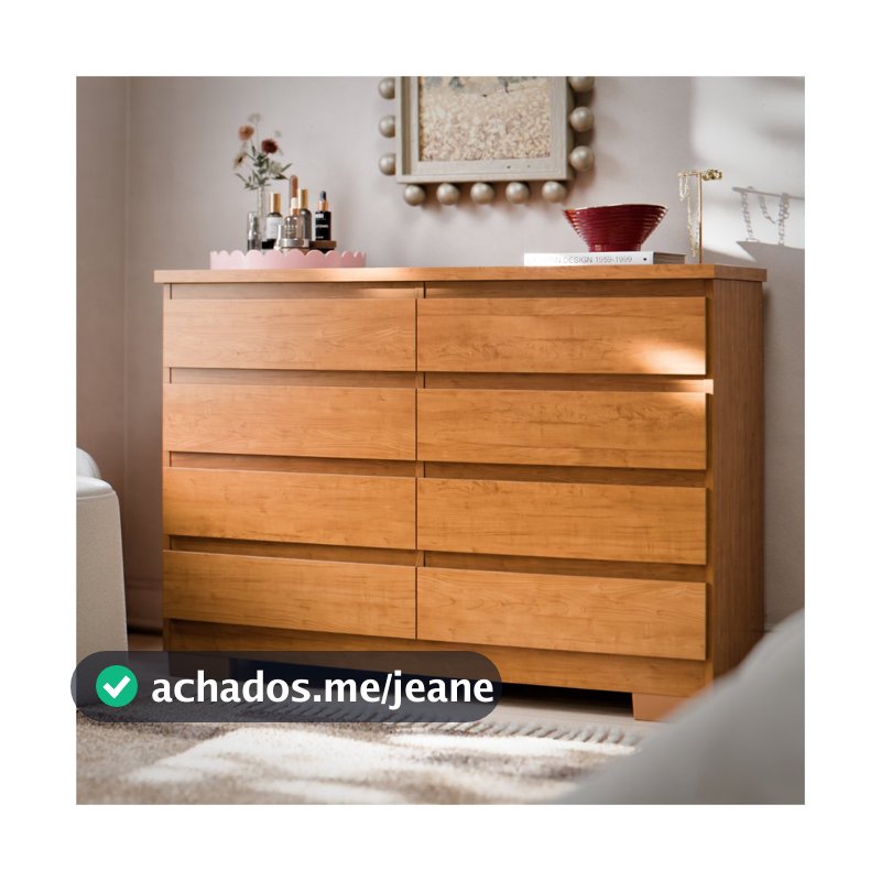 Cômoda 8 Gavetas Para Quarto Com Pés E Corrediça Telescópica Multiuso Organizador Roupas Grécia