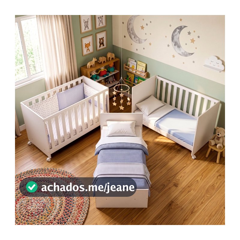 Berço Com Colchão DespumaLar Multifuncional 3x1 com colchão Premium reforçado Impermeavel