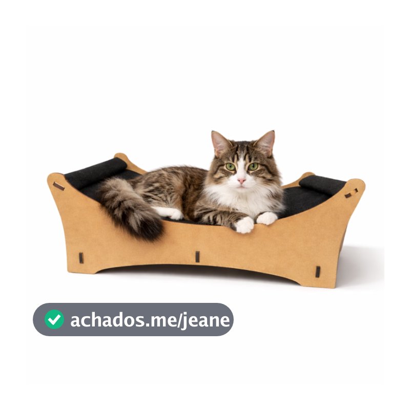 Cama Rede para Gato + Arranhador Mdf Confortável Descanso Pet
