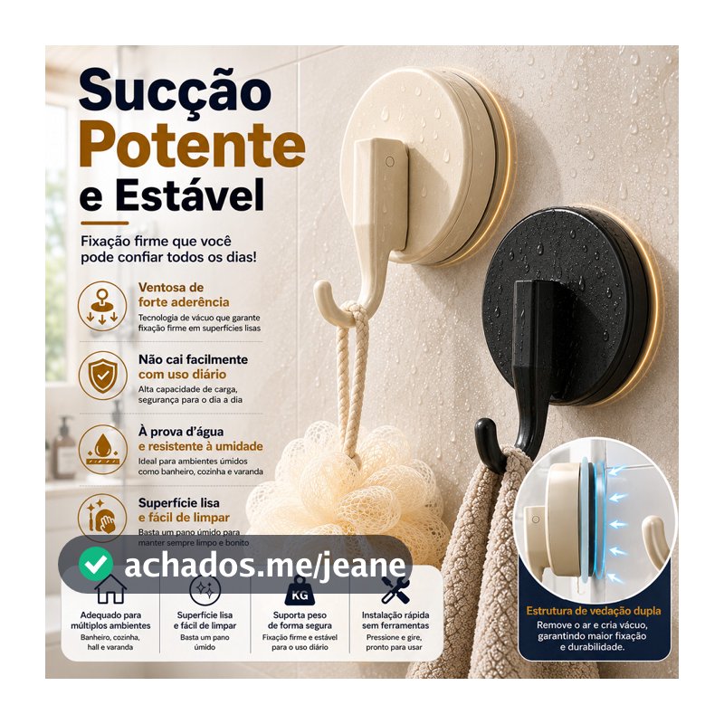 Gancho De Ventosa Cabide Sem Perfurações Suporte De Carga Forte À Prova Dágua Adsorção Forte Banheiro Ventosa Gancho
