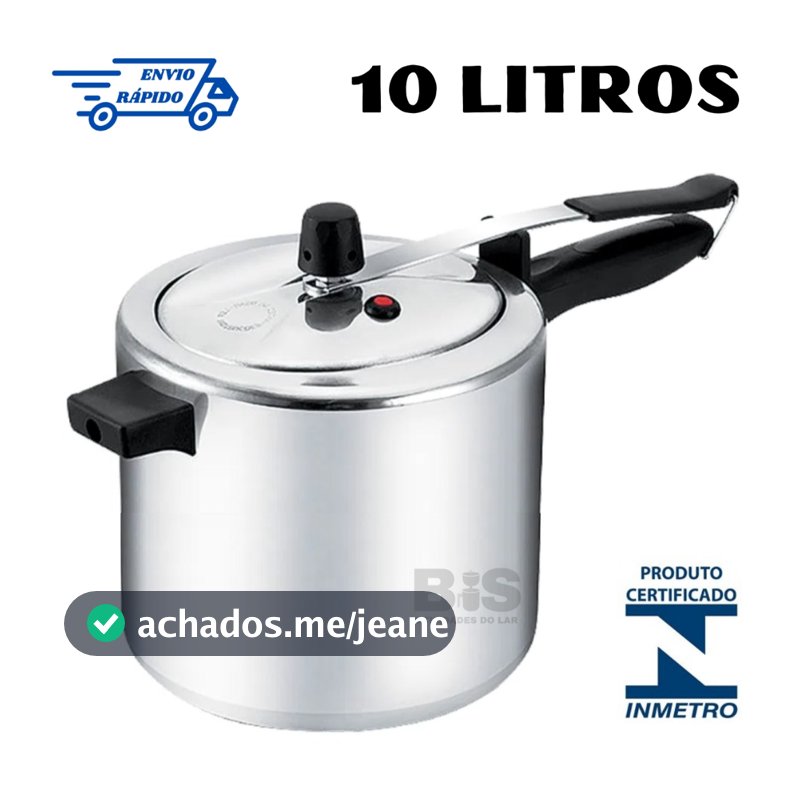 Panela De Pressão 10 Litros Testada e Certificada Pelo Inmetro Ótima Pressão 10L