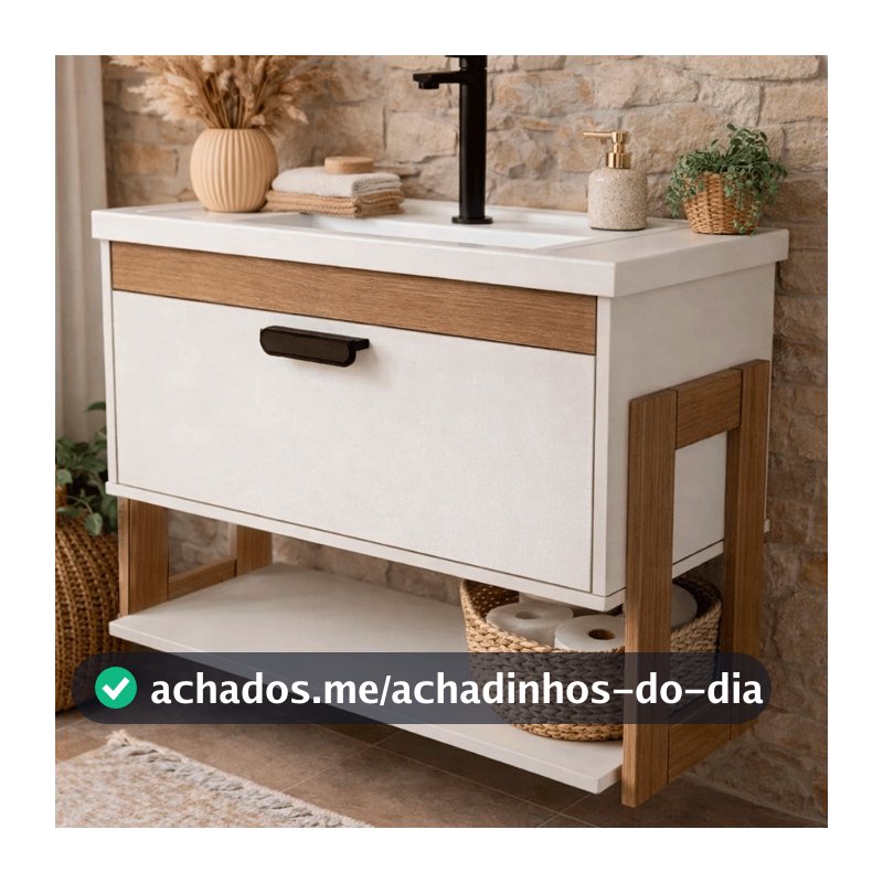 Gabinete Armario de Banheiro 100% MDF - Riva Com Nicho 60cm