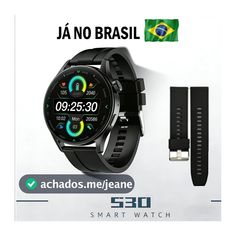 2026 Smartwatch S30 Relógio Inteligente Chamada NFC e monitor de frequência cardíaca. Tela AMOLED 1.41″Android/iOS