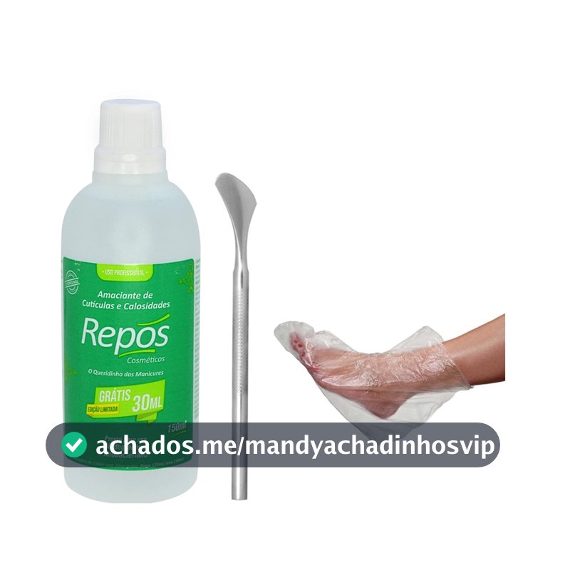 Amaciante de Cutículas Repos + Espátula 222 + 10 Botinhas Descartáveis