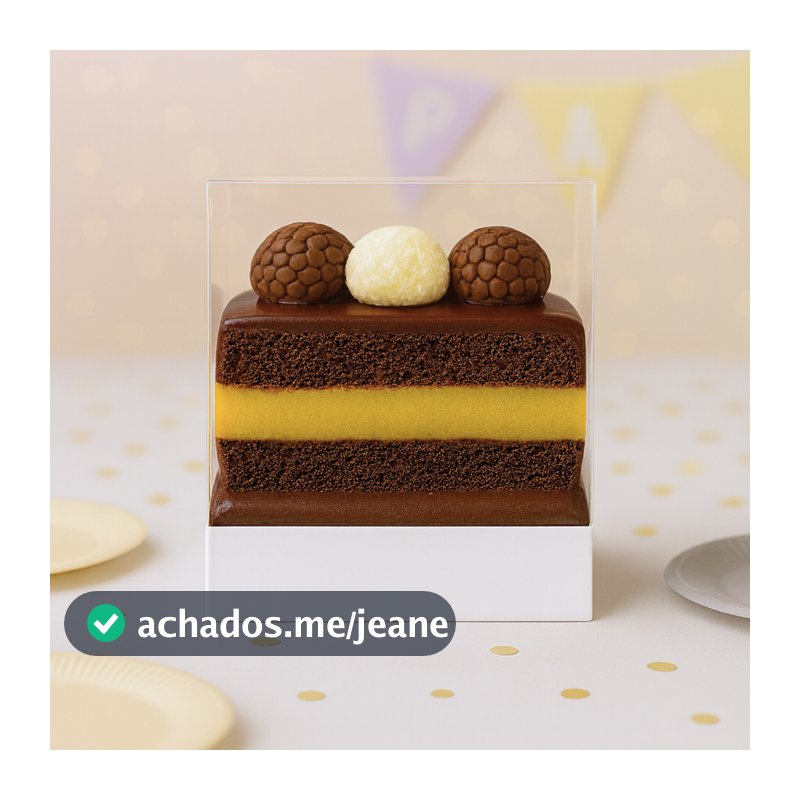 Embalagem Slice Cake + Celofane 30x30 Fatia de Bolo Kit de 10 a 200 Und