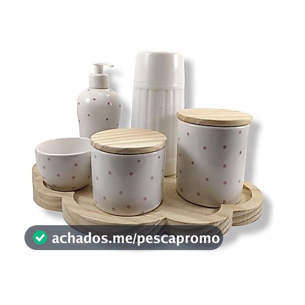 Kit Higiene Bebê Porcelana Nuvem Garrafa Termica 6 Peças Organizador Decoração Quarto Menino Menina