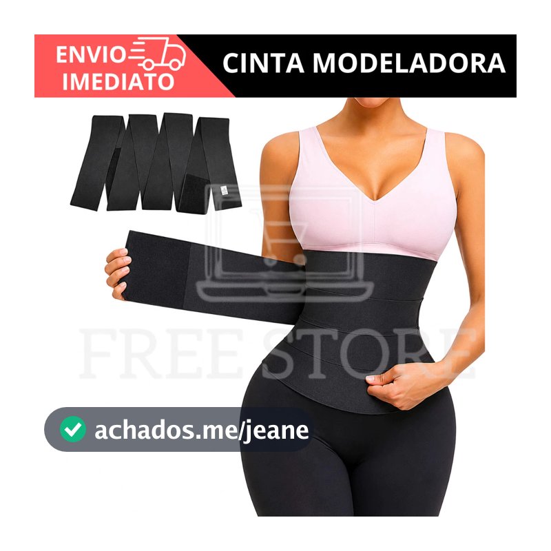 Faixa Modeladora Ajustável 5 Metros Compressão Abdominal Unissex Fecho Regulável Cinta Modeladora