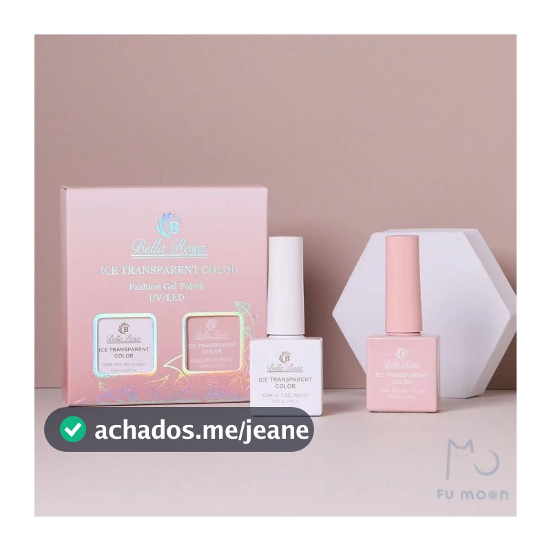 Kit 2 Esmaltes em Gel Ice Transparente - Bella Rosa
