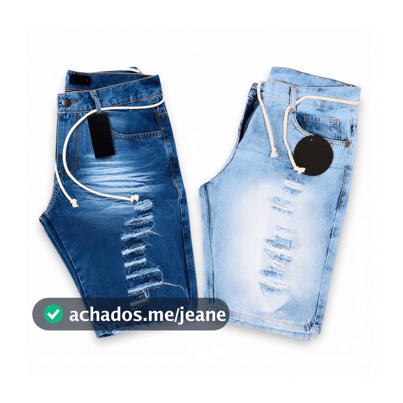 KIT 2 Bermudas Jeans Masculinas Rasgadas Premium Moda Masculina Alta Qualidade Conforto Casual Estilo Jogador Verão