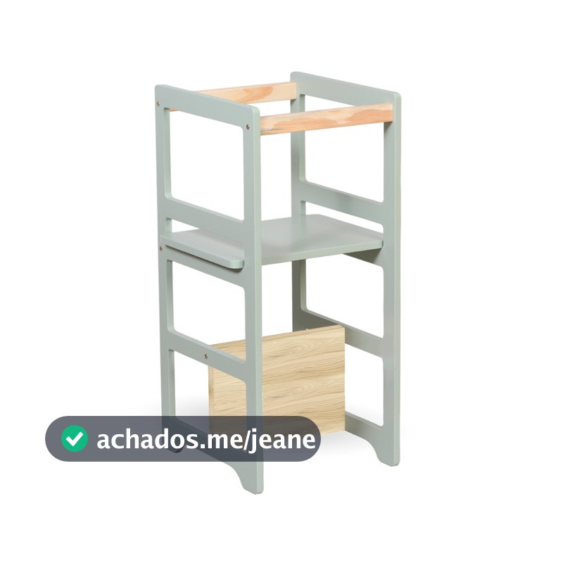 Torre De Aprendizagem Montessori 4 Em 1 Laqueada Verde Chá