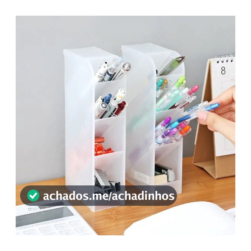 Organizador porta caneta lápis escritório multiuso porta treco plástico