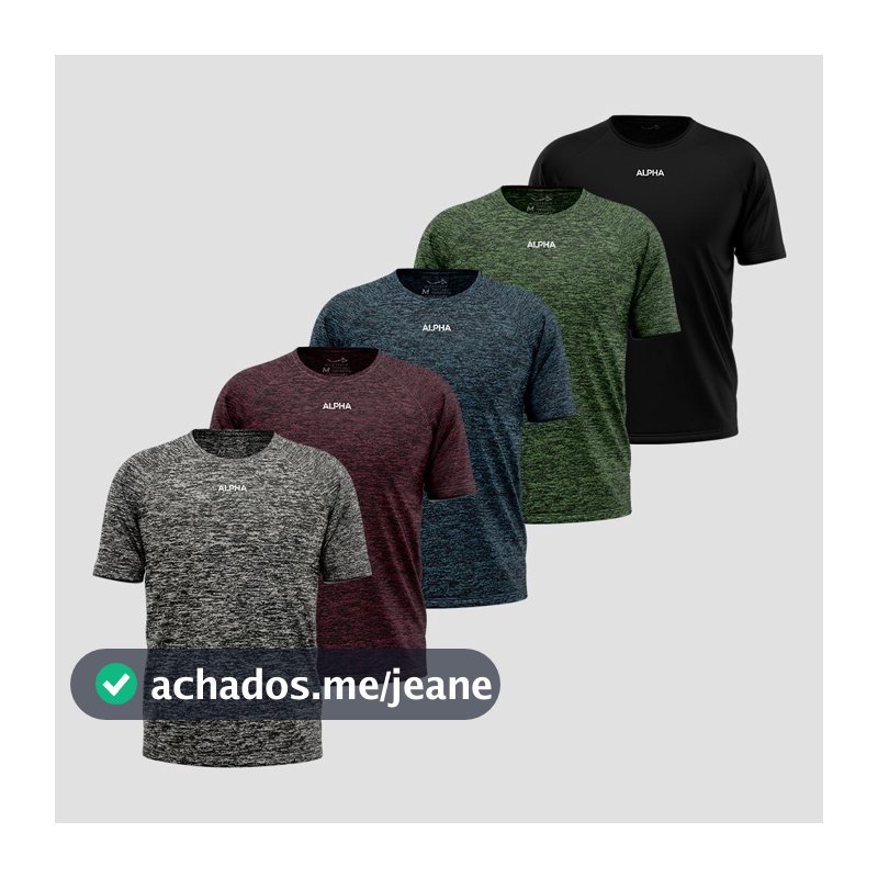 Kit 5 Camisetas Dry Alpha Co Masculina