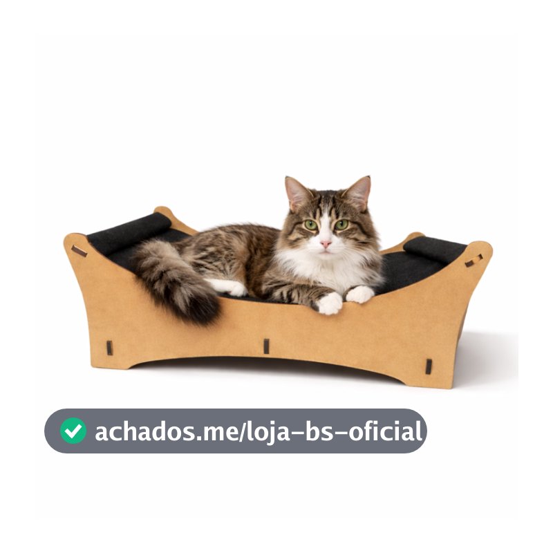 Cama Rede para Gato + Arranhador Mdf Confortável Descanso Pet