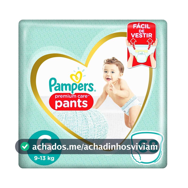 Fralda Pampers Pants Premium Care Jumbo G 68 Unidades
