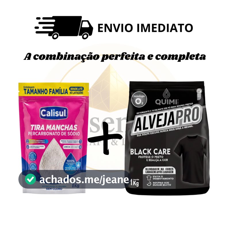 KIT PERCABONATO Roupa Branca e Colorida 1Kg + Roupas Escuras e Pretas 1kg