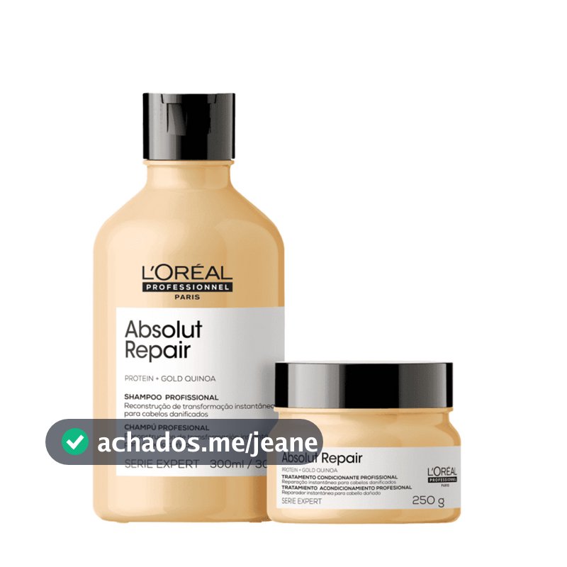Kit Loréal Profissionnel Gold Quinoa Shampoo e Máscara