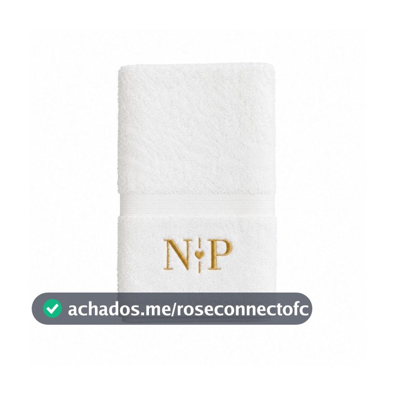 Toalha de Lavabo (mão) em Algodão Egípcio Bordado Personalizado Iniciais Casal Presente