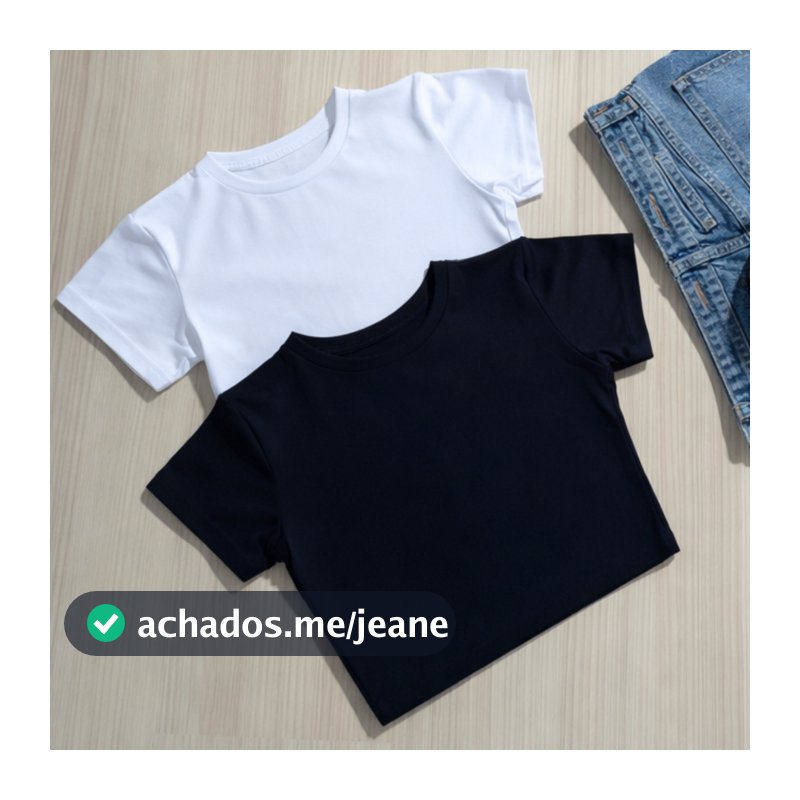 Kit 2 Cropped  Feminino Blusinhas Curta Manga Baby Tee Suplex Básica