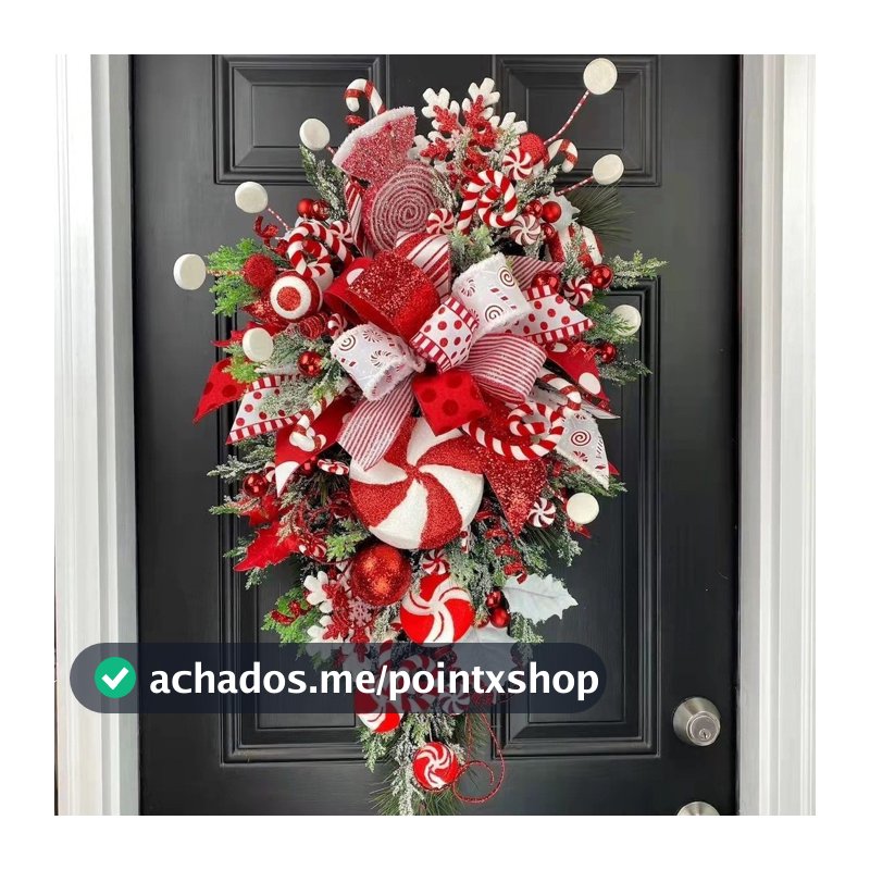 Nova guirlanda de natal porta de natal pendurado doces de natal de cabeça para baixo decoração de árvore adereços de dec