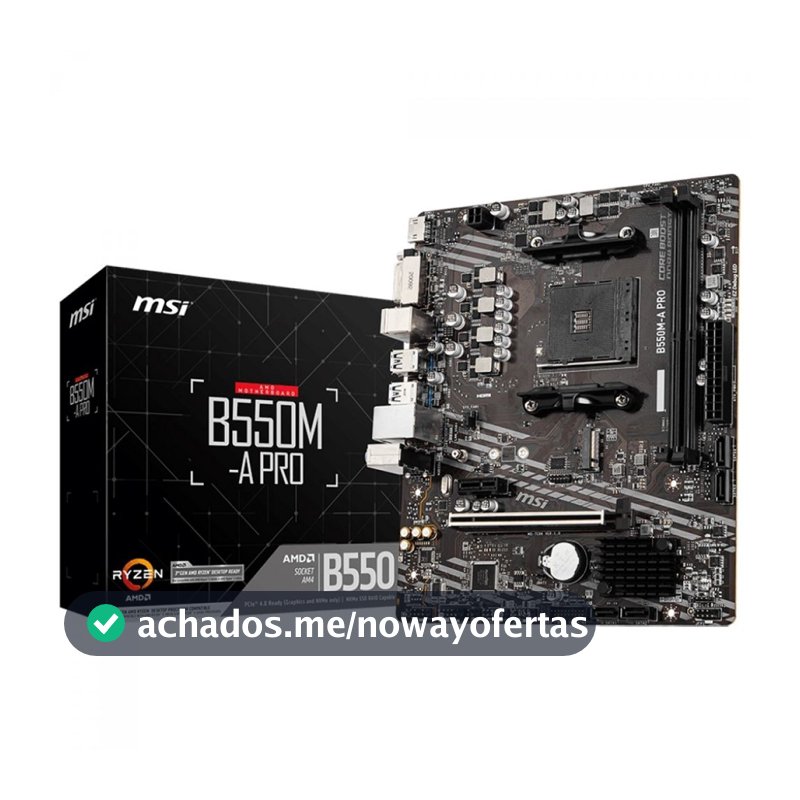 Placa Mãe MSI B550M-A PRO - AMD Ryzen AM4 - DDR4 - Matx - M.2 - Hdmi/dvi