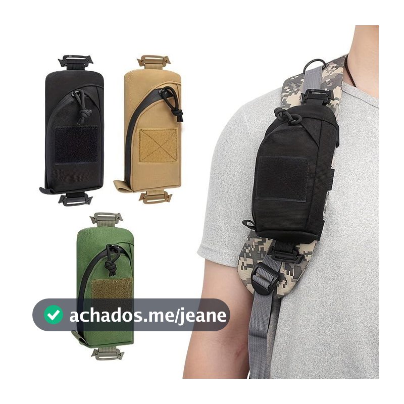 Bolsa tática multifuncional para uso externo, ideal para acessórios EDC e montanhismo.