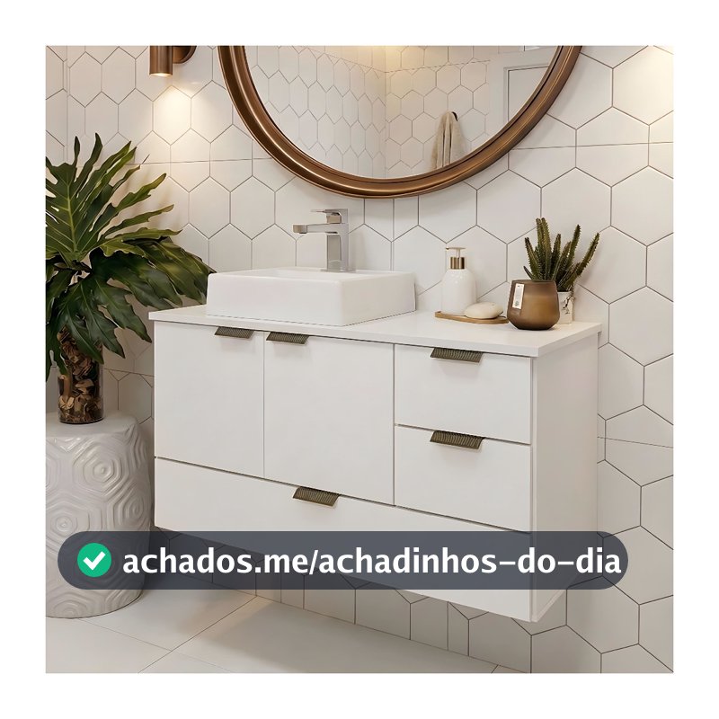 Gabinete Armário Para Banheiro Com Cuba Suspenso Organizador Balcão Lavabo