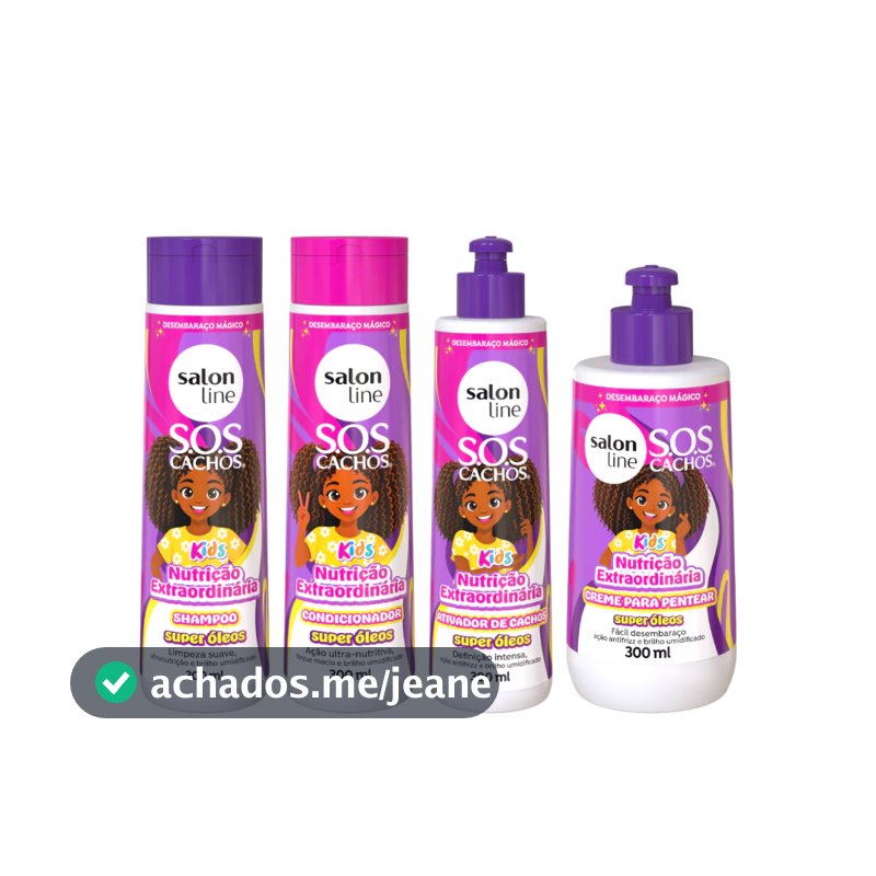 Kit para Cachinhos Nutridos com SOS Cachos Kids Super Óleos