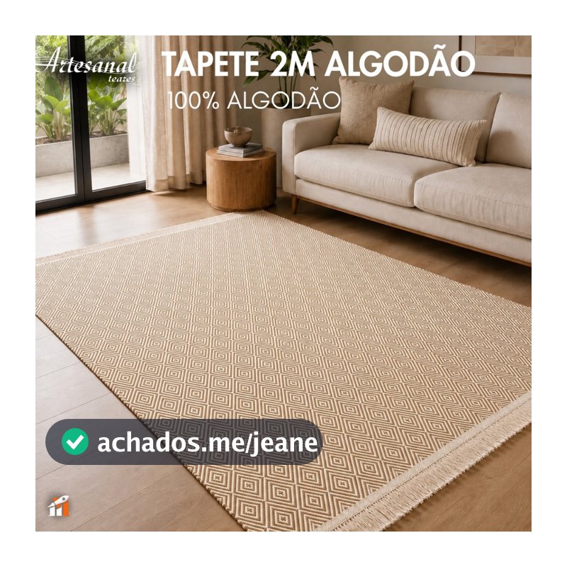 Tapete 100% Algodão 1,40x2,00 Sala Quarto Escritório Grosso