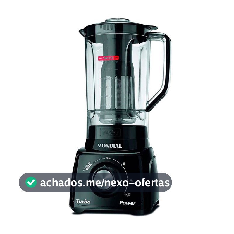 Liquidificador Turbo Power L-99 FB Copo San Cristal 3 Velocidades Mondial