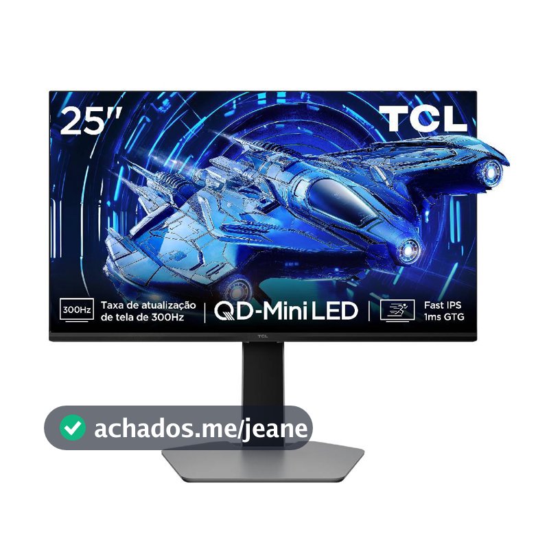 Monitor Gamer TCL 25 Polegadas QD-Mini LED Full HD G64 300Hz 1ms (GtG) Freesync HDR 600 nits 25G64