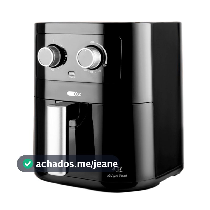 Fritadeira Sem Óleo Elétrica Air Fryer  4,5L - 1500w Preto Oz