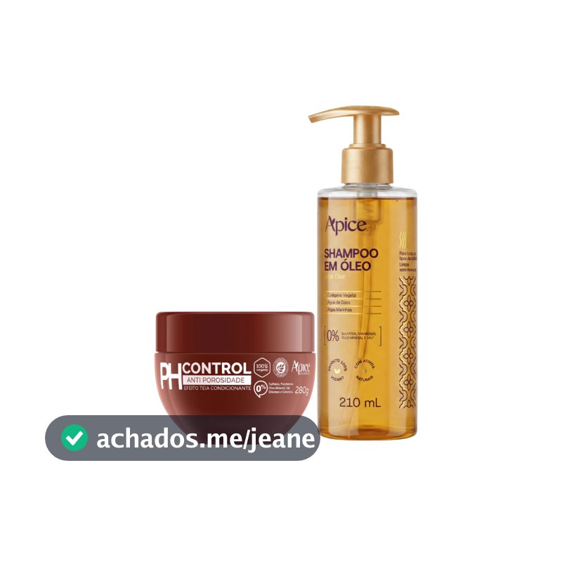 Kit Shampoo em Óleo210ml  + Tratamento Anti Porosidade PH Control 280g Ápice