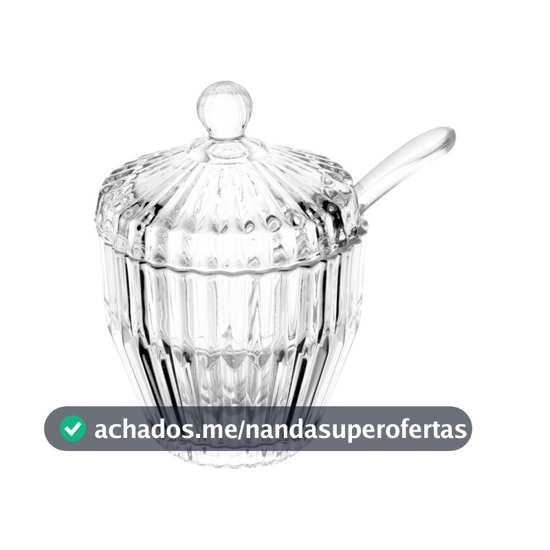 Açucareiro Wolff Imperatriz de Cristal 8cm x 8cm x 11cm Açucareiro para Mesa Posta Café e Chá Elegante Qualidade Cozinha
