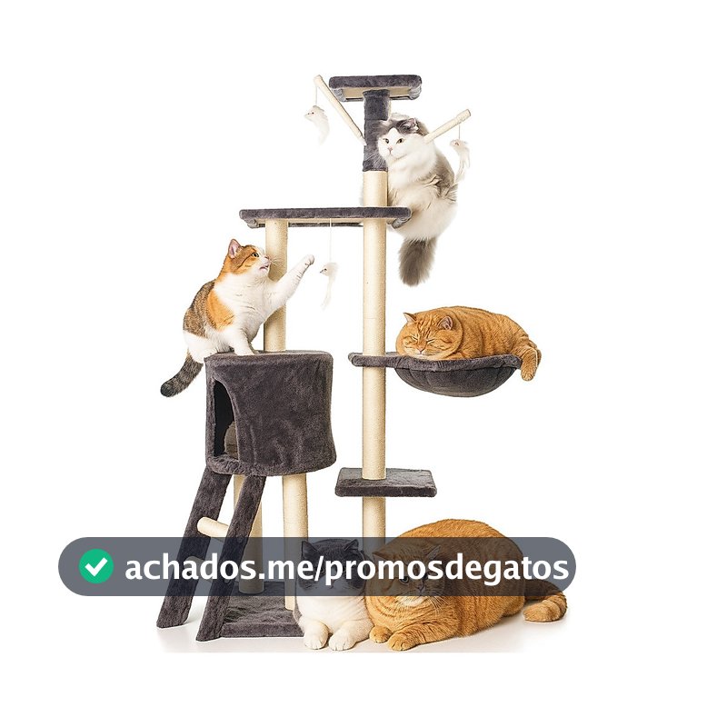 Arranhador para Gatos 5 Andares com Brinquedos | Casa Torre para Gatos Arranhar e Brincar | Confortável casinha de gato
