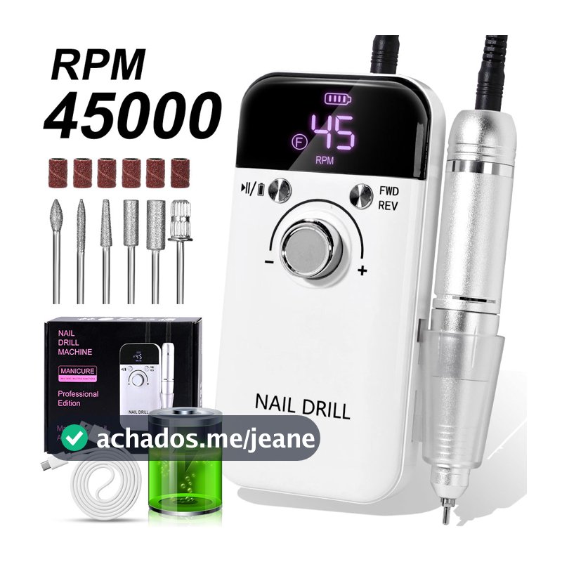Máquina de Remoção de Esmalte em Gel Acrílico Portátil e Recarregável para Manicure e Pedicure, Ferramentas de