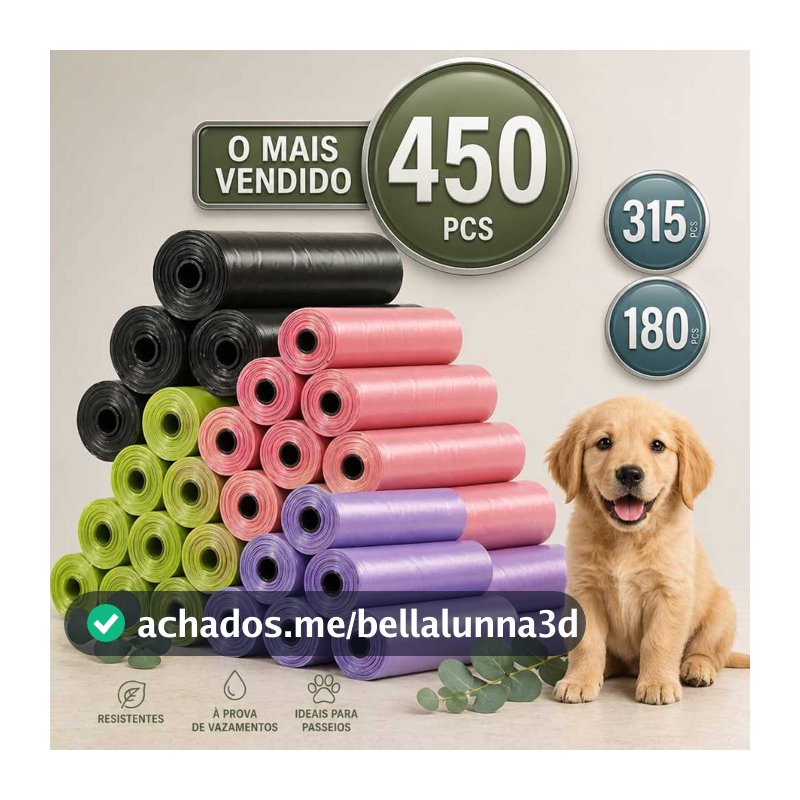 KIT CATA COCO 450/315/180/45 UN Refil Sacos Pet ULTRA RESISTENTE para Cachorro e Gato – ECONOMIA
