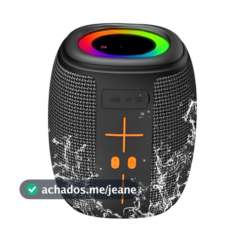 Caixa de Som Portátil Bluetooth 50W - KAPBOM KA-8596 com Luz RGB e TWS  potente som alto e limpo presente de natal promo