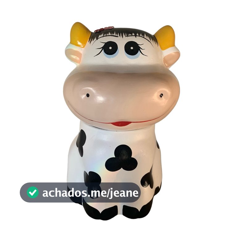 Vaca Bombonier  Baleiro Bolacha Decorativa Enfeite Artesanato em ceramica