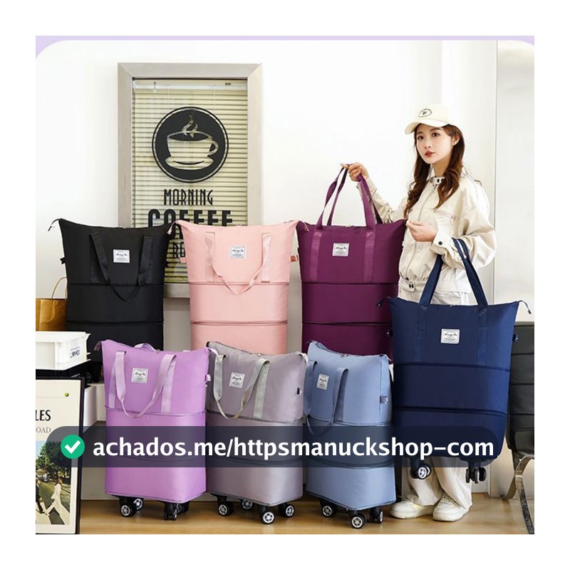 Bolsa De Viagem Multifuncional Dobrável De Grande Capacidade Impermeável com Rodinhas