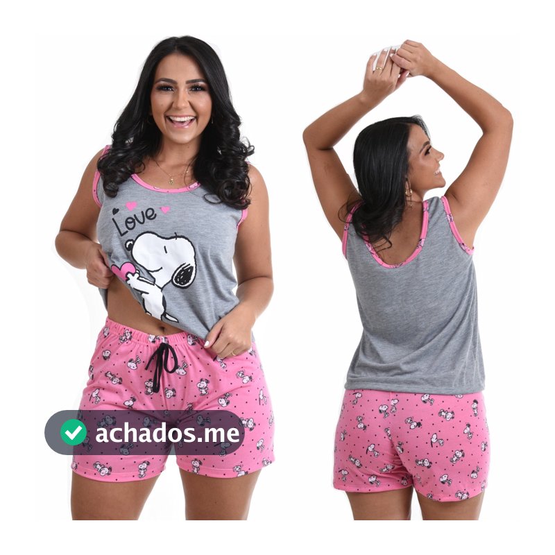 Pijama Feminino Curto Regata Baby Dool Short Dool Verão Promoção Atacado - Pompom Pijamas