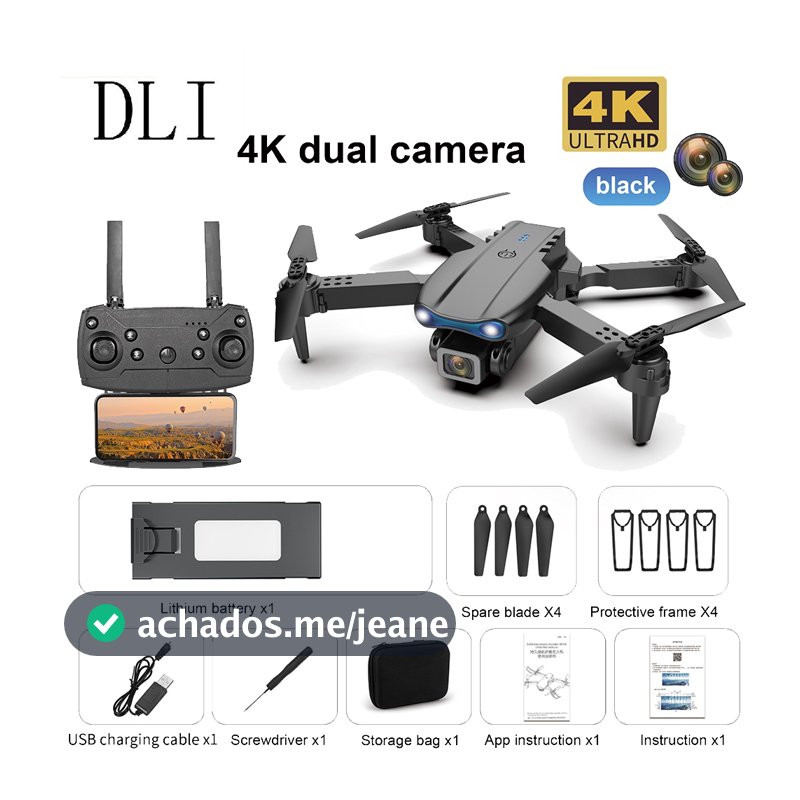 Dli E99pro Drone 4k hd Câmera Dupla Quadcopter Fotografia Aérea Rc Profissional Wifi Fpv Mini Drone
