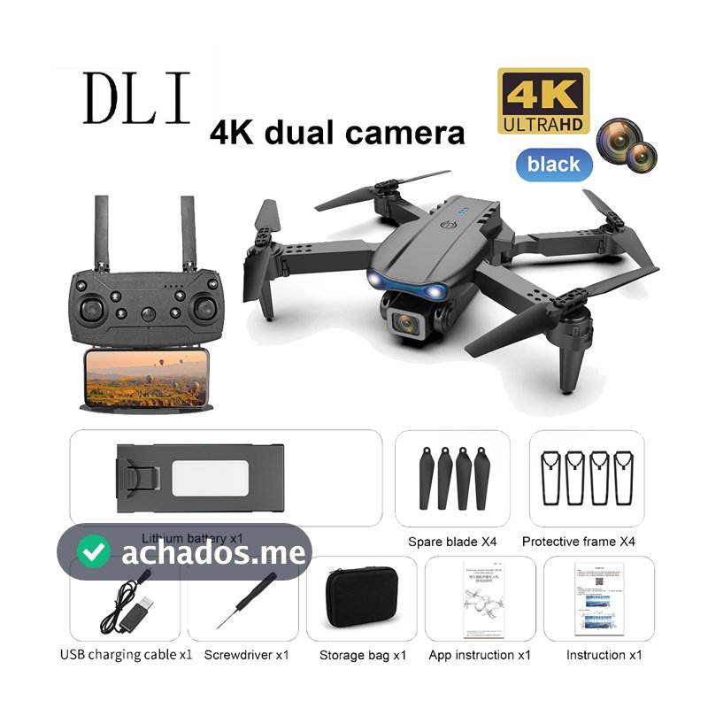 Dli E99pro Drone 4k hd Câmera Dupla Quadcopter Fotografia Aérea Rc Profissional Wifi Fpv Mini Drone