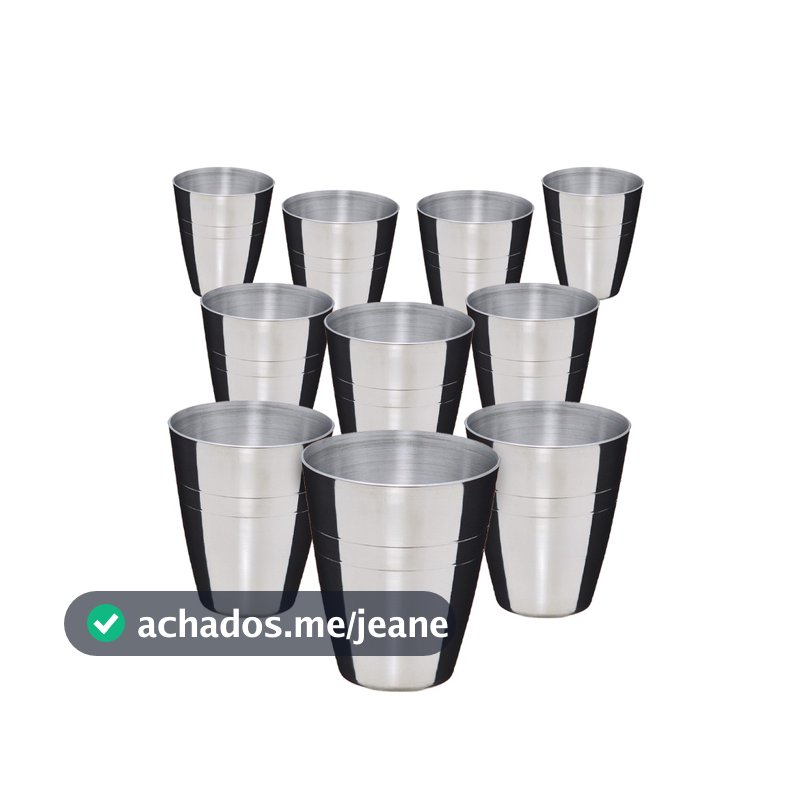 Kit Com 10 Copos De Alumínio 300 Ml