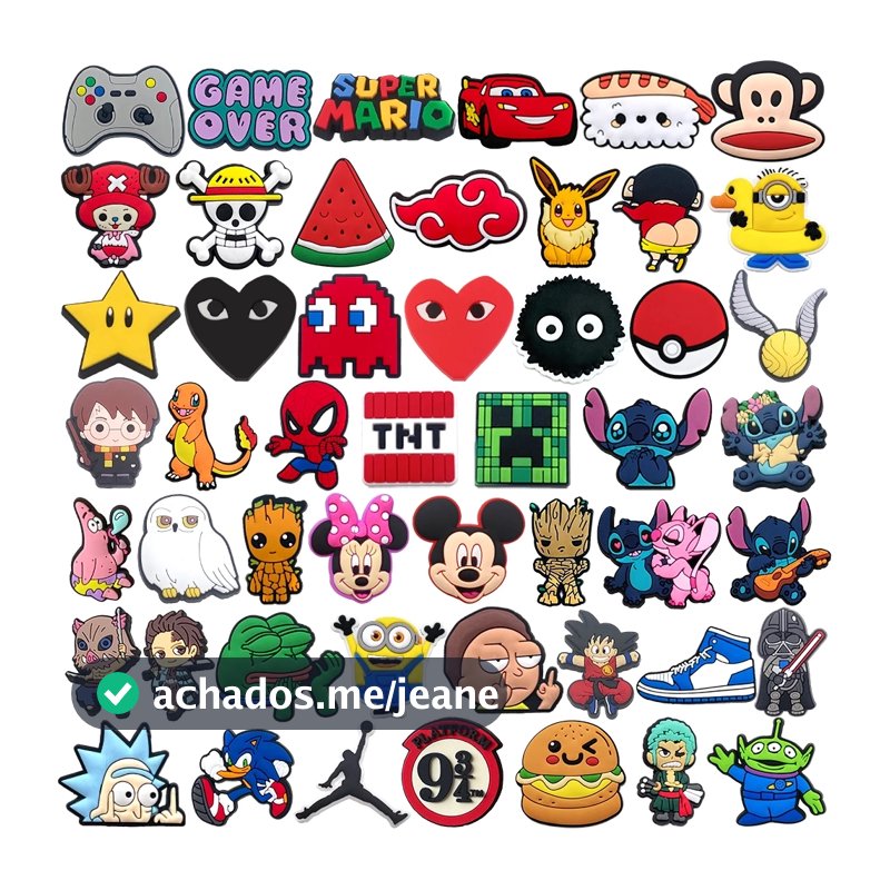 Legal Dos Desenhos Animados Bonito anime Personagem DIY Jogo Eletrônico Sapato Encantos Conjunto PVC Acessório Decoração