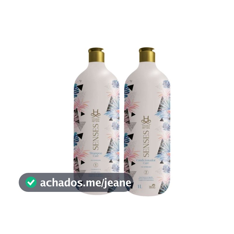 Kit Shampoo + Condicionador Cães Gatos Hydra Pet Spa Senses Care - 1L