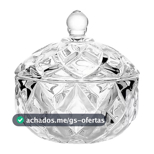 Kit com 2 Bombonieres Potiche Baleiro De Vidro Redondo Transparente