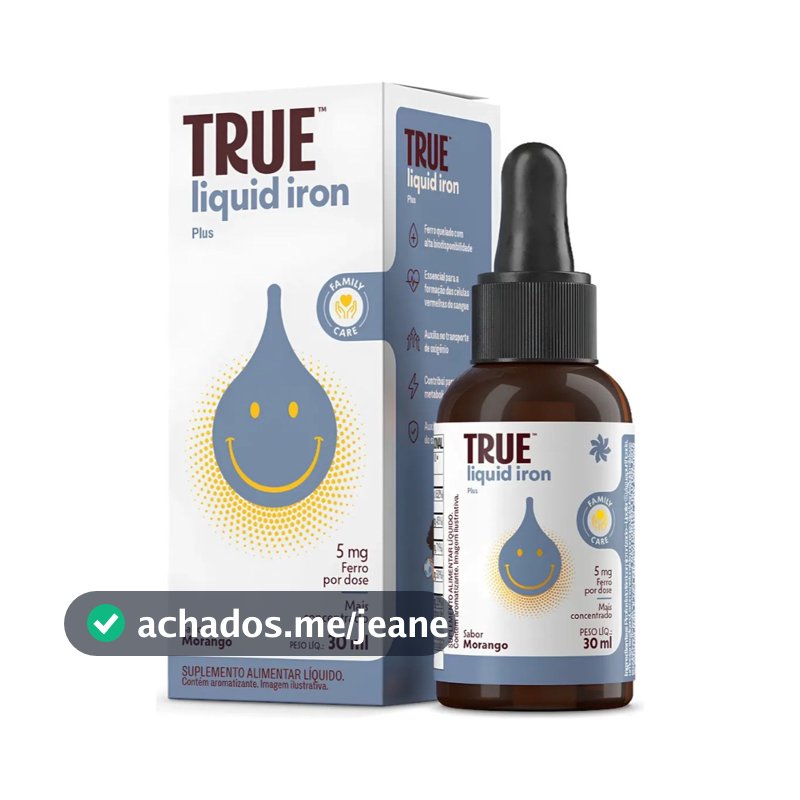 Multivitamínico Infantil Iron Líquido Ferro 30ml True Source Sabor Morango